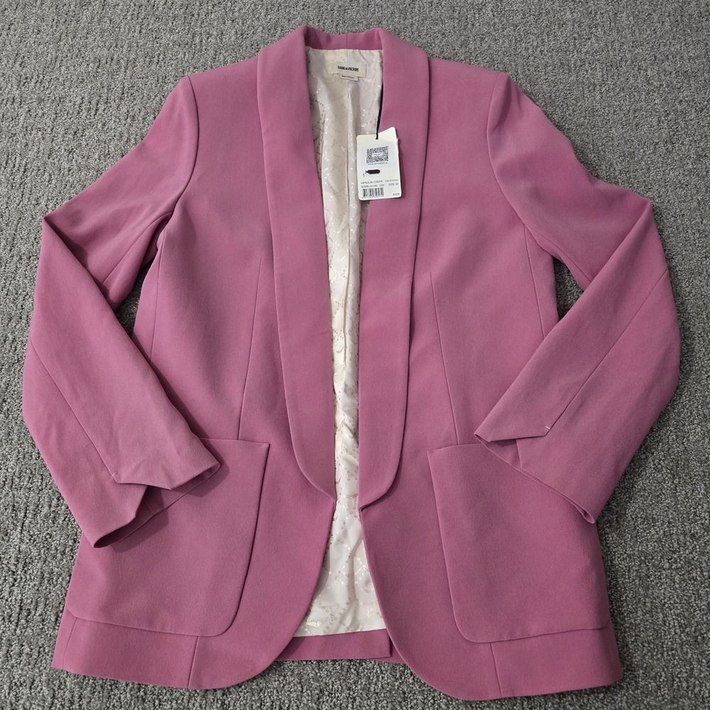 Zadig & Voltaire Verdun Crepe Blazer Womens 36 Pink Vieux Rose NWT $698